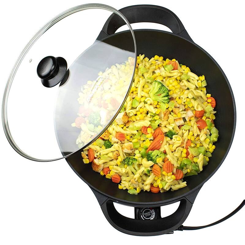 7 Quart Nonstick Electric Wok Skillet with Lid