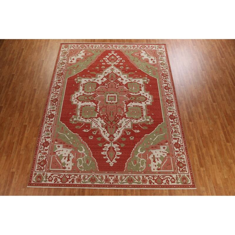 Heriz Serapi Turkish Oriental Traditional Wool Area Rug Hand-knotted - 9'9" x 13'0"