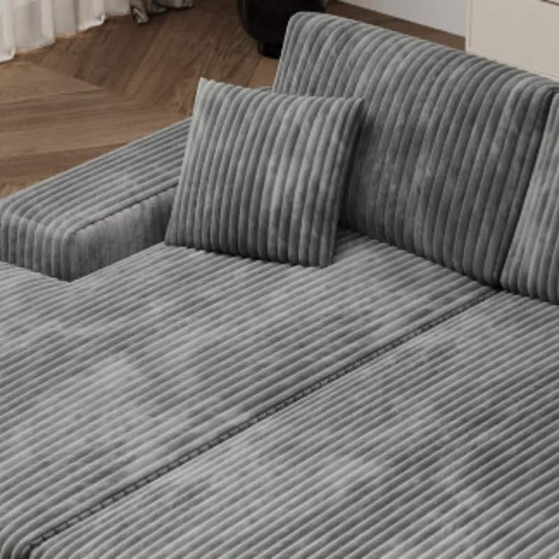 79.5" Modern Corduroy Convertible Sectional Sofa Sleeper Sofa Chair for Living Room