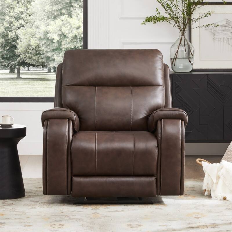Spruce & Spring Gavin Power Genuine Leather Recliner Chair Zero-Gravity Recliner