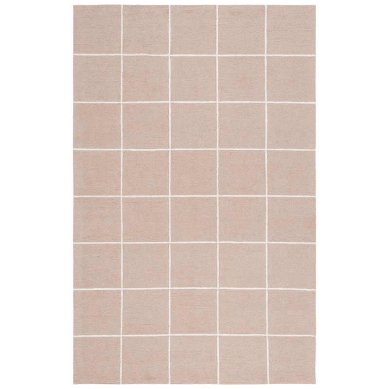 Martha Stewart by SAFAVIEH Alessya Checkered Grid Wool Rug - 5' x 8' - Beige/Ivory