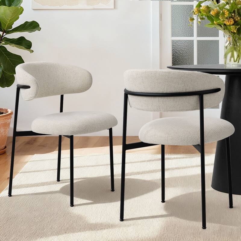 Upholstered Dining Chair With Metal Legs (Set of 2)