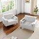 preview thumbnail 51 of 68, 2 Set Modern Wide Armchair Corduroy Accent Chairs