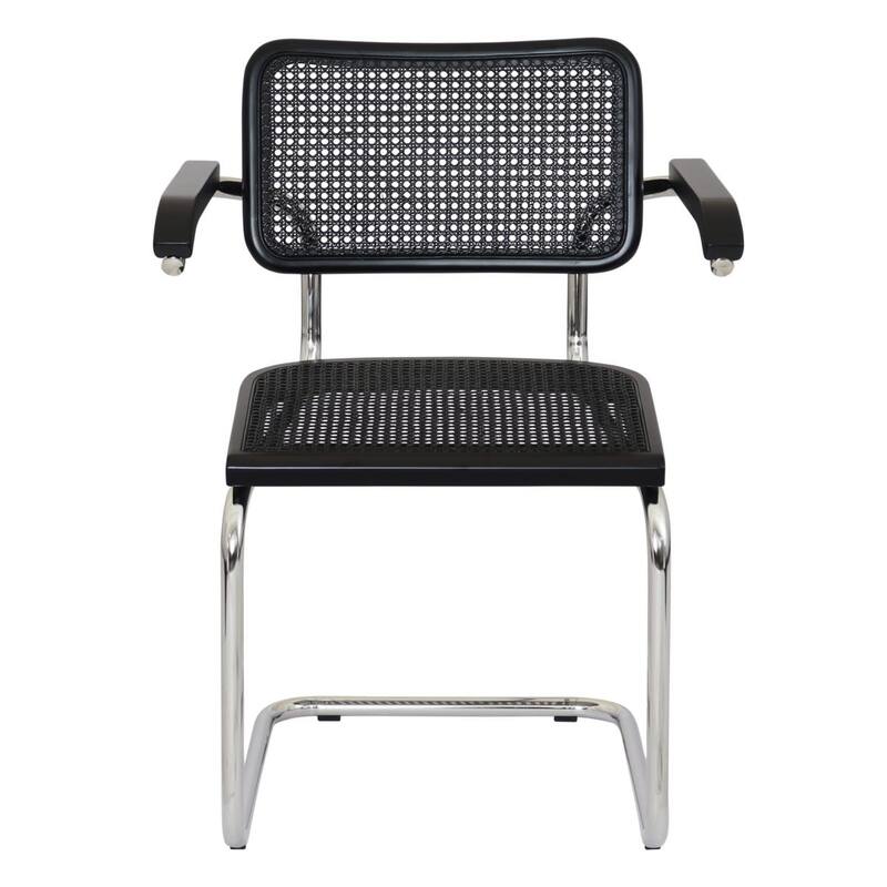 Breuer Chair Company Marcel Breuer Cesca Cane Cantilever Armchair Arm Chair w/ Chrome Steel Frame (Various Wood & Cane Colors)