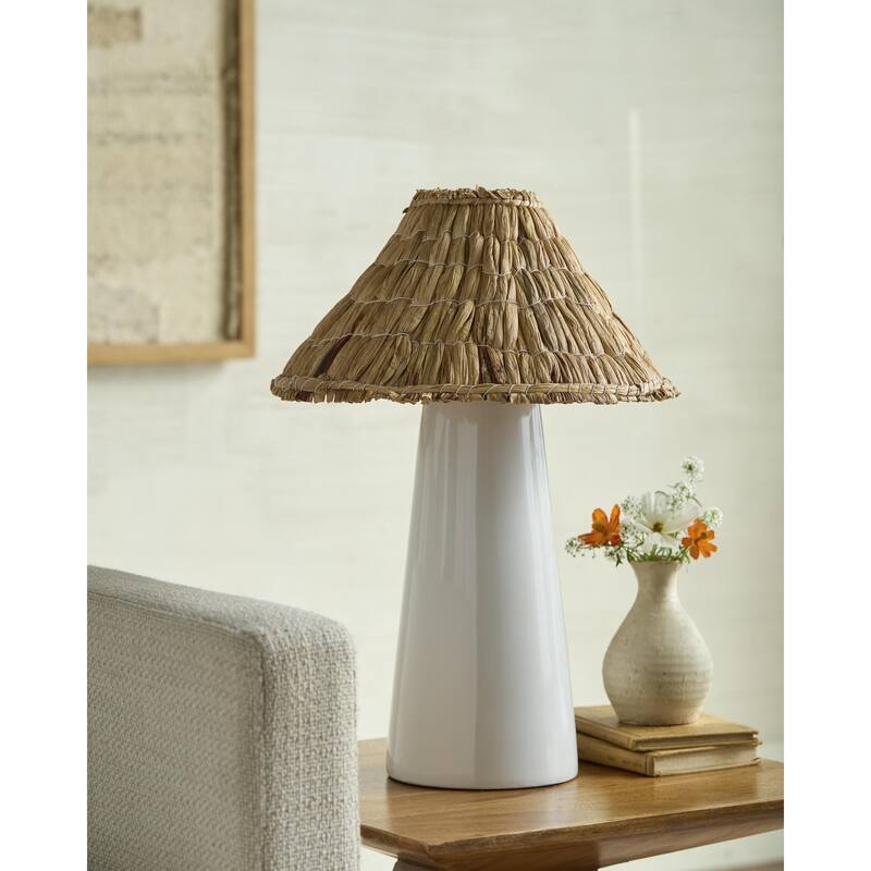 Livabliss Vikundu Traditional Accent Table Lamp - 20"H x 16"W x 16"D - White
