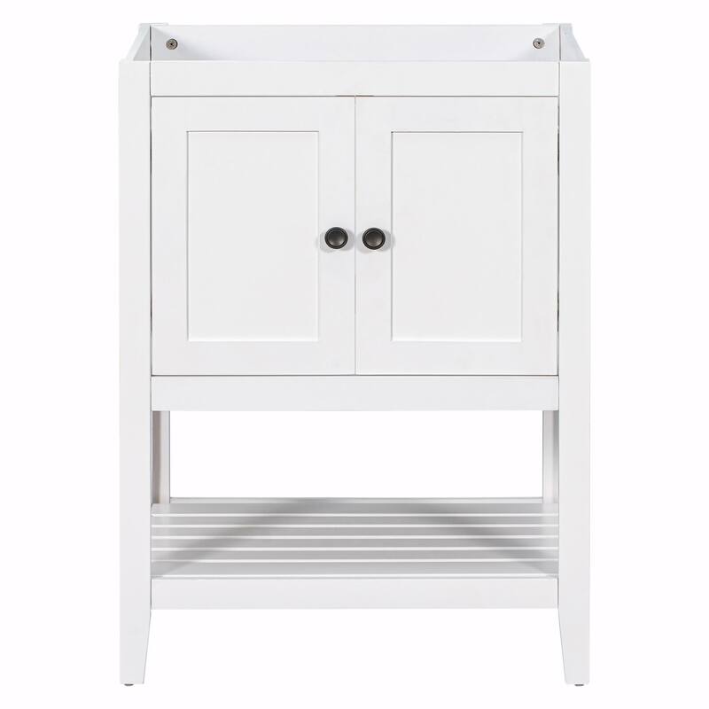 24" Bathroom Vanity with Ceramic Sink and Open Shelf