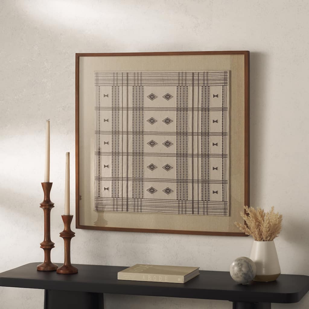 SAFAVIEH Home Tarra 30-inch Cream Framed Textle Art - Creme