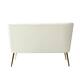 HULALA HOME Monica Modern Velvet Tufted Loveseat with Metal Legs