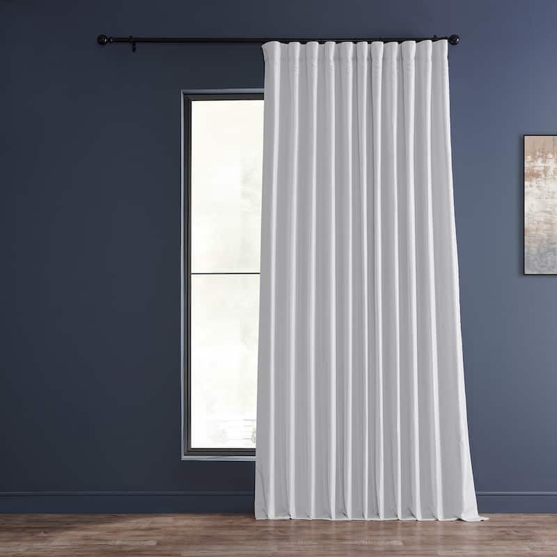 Exclusive Fabrics Blackout Extra Wide Faux Dupioni Curtain (1 Panel) - 100 x 84 - Ice