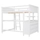 preview thumbnail 9 of 17, Full size Loft Bed with Drawers, Built-in Desk and Shelves, White