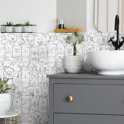 Merola Tile Oh My Dog 9-3/4" x 9-3/4" Porcelain Floor and Wall Tile