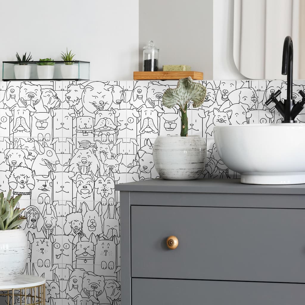 Merola Tile Oh My Dog 9-3/4" x 9-3/4" Porcelain Floor and Wall Tile