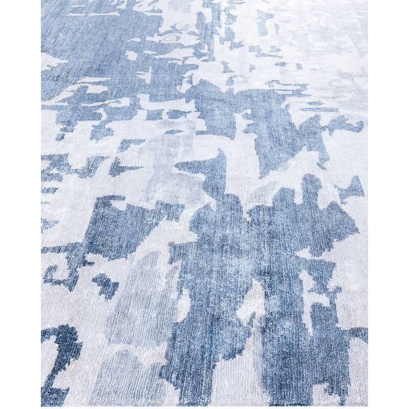 Modern One-of-a-Kind Hand-Knotted Area Rug, Gray - 9' 2" x 12' 2"