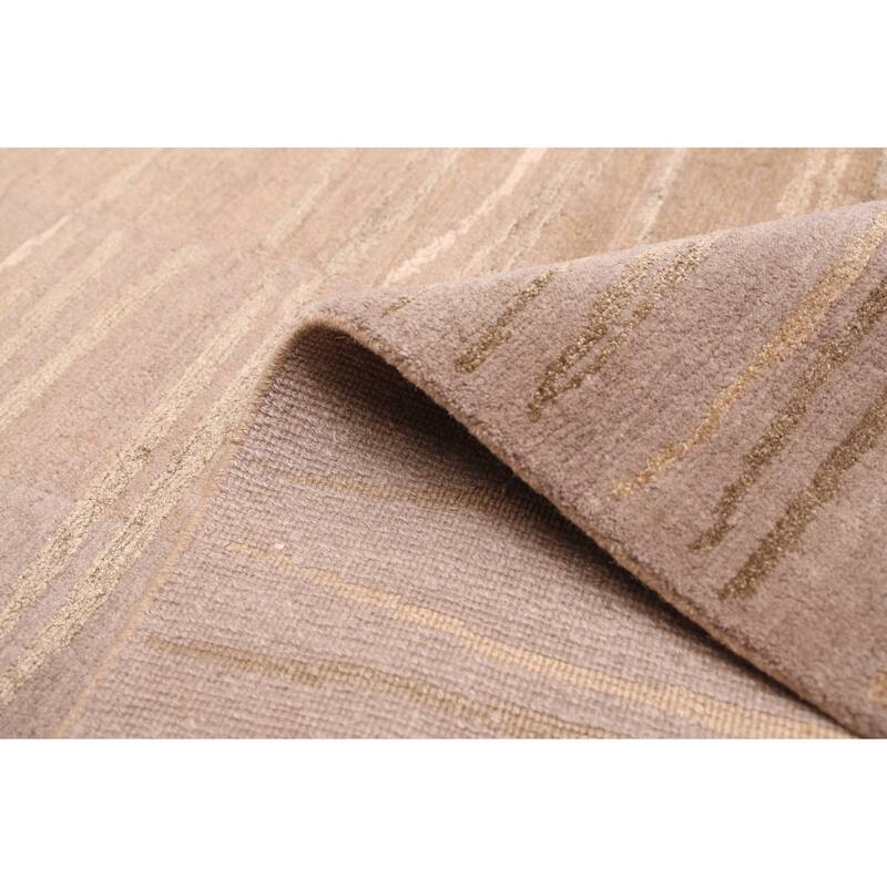 ECARPETGALLERY Hand-knotted Opulence Grey, Taupe Silk, Wool Rug - 8'1 x 9'10