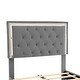 preview thumbnail 9 of 9, Twin Upholstered Platform Bed with LED Headboard and Touch Controls, Modern Velvet Frame with