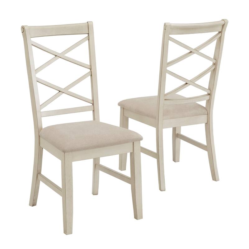 Eleanor Two-tone Wood Finish 78" Dining Set with Double Cross Back Chairs by iNSPIRE Q Classic