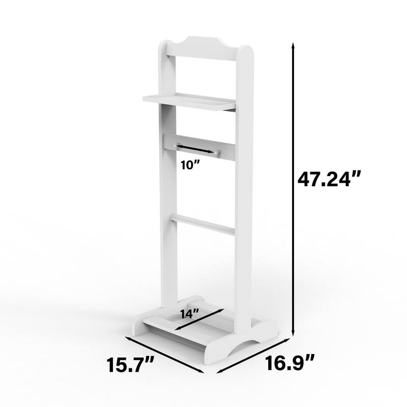 Accent Portable Garment Rack, Clothes Valet Stand with Storage Organizer, for Bedroom, Living room