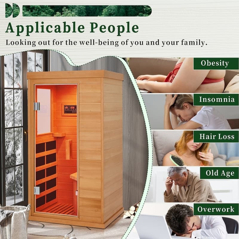 Erommy Mini Infrared Sauna with 10-Minute Warm-Up Heater Tube and Carbon Plate
