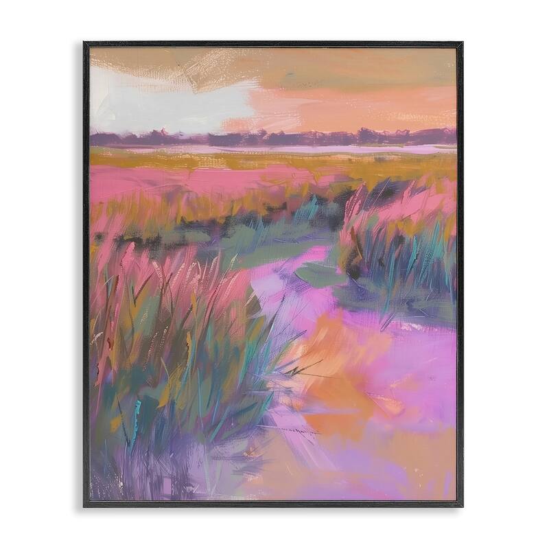 Stupell Autumnal Marsh Landscape Framed Giclee Art Design By Arlington Prints - 16 x 20 - Black