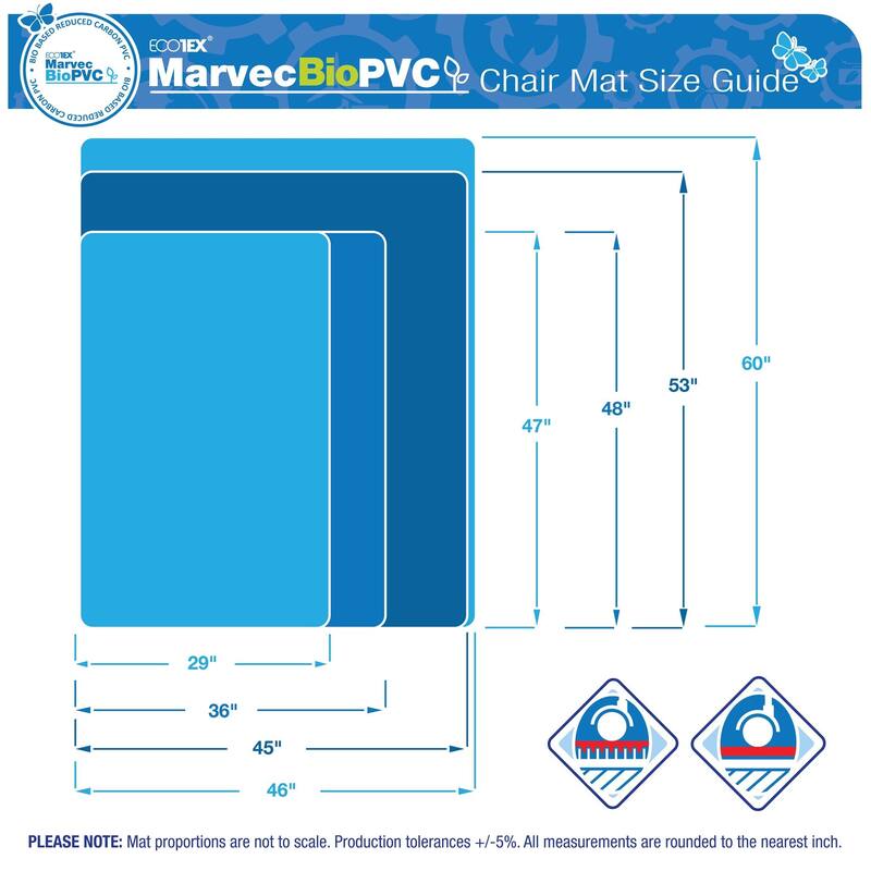 Floortex® Ecotex® BioPVC Eco Friendly Carbon Neutral PVC Chair Mat for Carpet - 46" x 60"