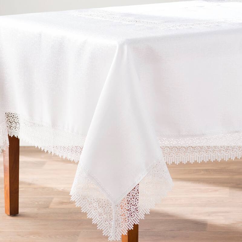 Violet Linen Treasure Lace Pattern Tablecloth