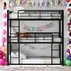 preview thumbnail 2 of 22, Metal Twin Size Triple Bunk Bed with Guardrails, Black