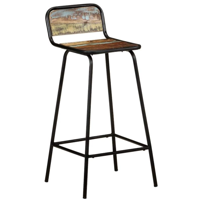 vidaXL Bar Chairs 2 pcs Solid Reclaimed Wood - 17.3" x 17.3" x 33.1"