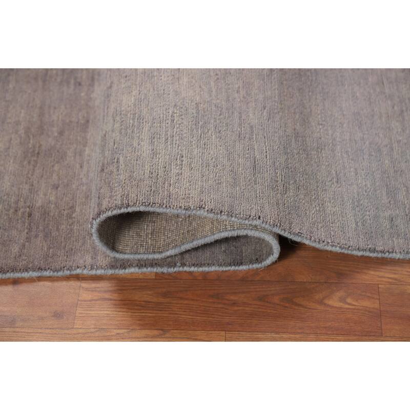 Modern Gabbeh Oriental Foyer Rug Grey Handmade Wool Carpet - 3'0"x 4'10"