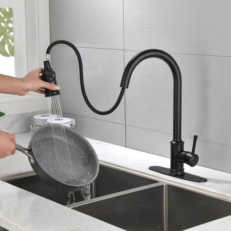 High Arc Stainless Steel Kitchen Faucet with Pull Down Sprayer