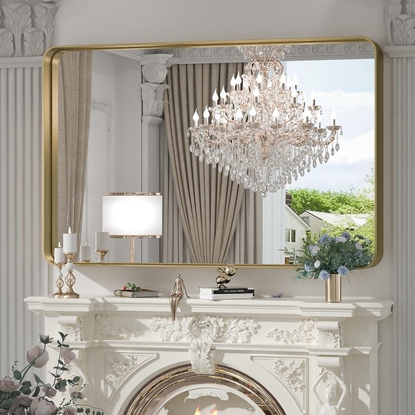 Wall mirror with hanging lamps best sale