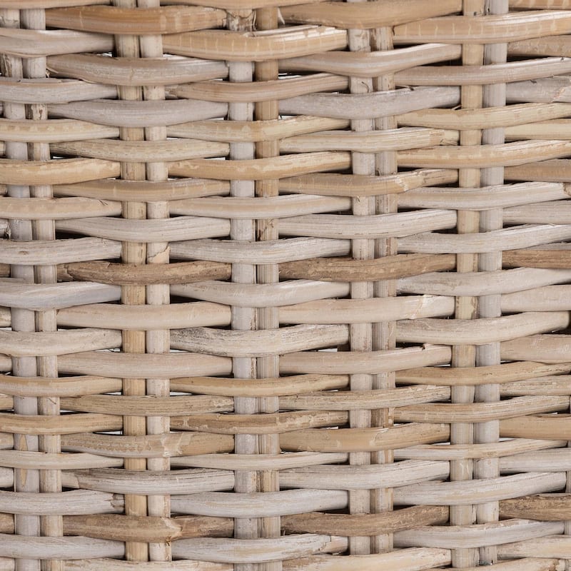 bali & pari Barossa Bohemian Grey Kubu Rattan and Mahogany Wood Dining Chair