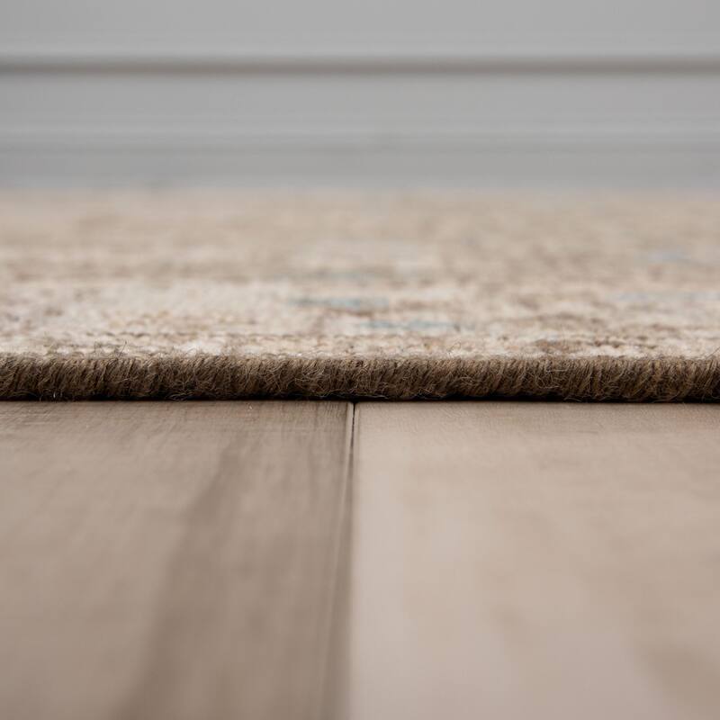 Alora Decor Traditional Hand-knotted Bordered Brown Rug