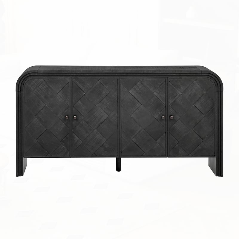 Solid Wood VeneerMDF Sideboard for Hallways