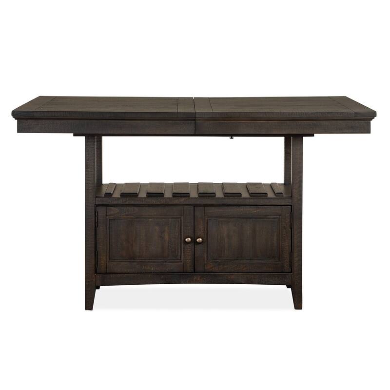 Magnussen Home Westley Falls Graphite Extendable Counter Height Dining Table - 38''W x 60''D x 36''H