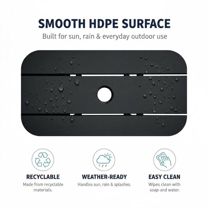 HDPE Poly Lumber Bar Height Patio Table, All-Weather Outdoor High Top Bistro Table, Slatted Top, Easy Assembly