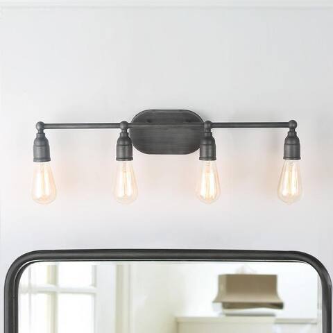 Carbon Loft Porsenna 4-light Vanity Lights Silver Wall Sconces Bathroom Wall Lighting - W 27.6" * H 4.7 "* E 4.3"