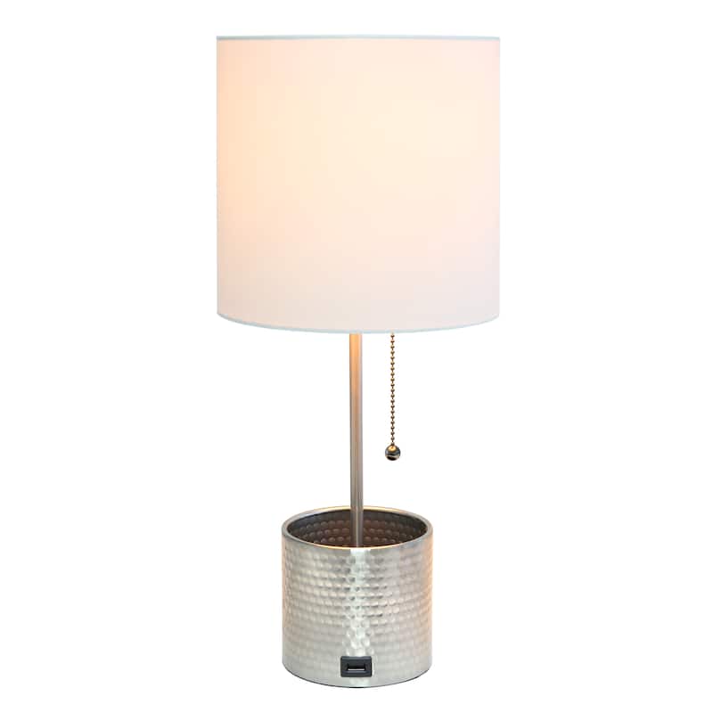 18.5" Sleek And Functional Stylish Accent Table Lamp With Usb Charging Port, For Living Room, Entryway, Office, Bedroom, Black W
