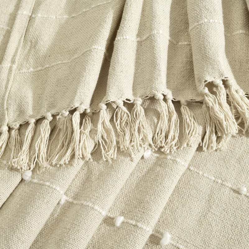 Lush Decor Boho Tufted Cotton Woven Tassel Fringe Throw Blanket