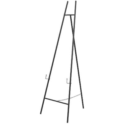Metal Geometric Tall Adjustable 3 Tier Display Easel with Chain Support - Black or Gold - Roche River Decor