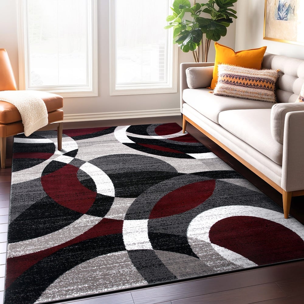 World Rug Gallery Geometric Circles Area Rug