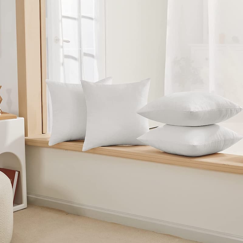 Deconovo 4-Pack Faux Linen Throw Pillow Covers with Hidden Zipper