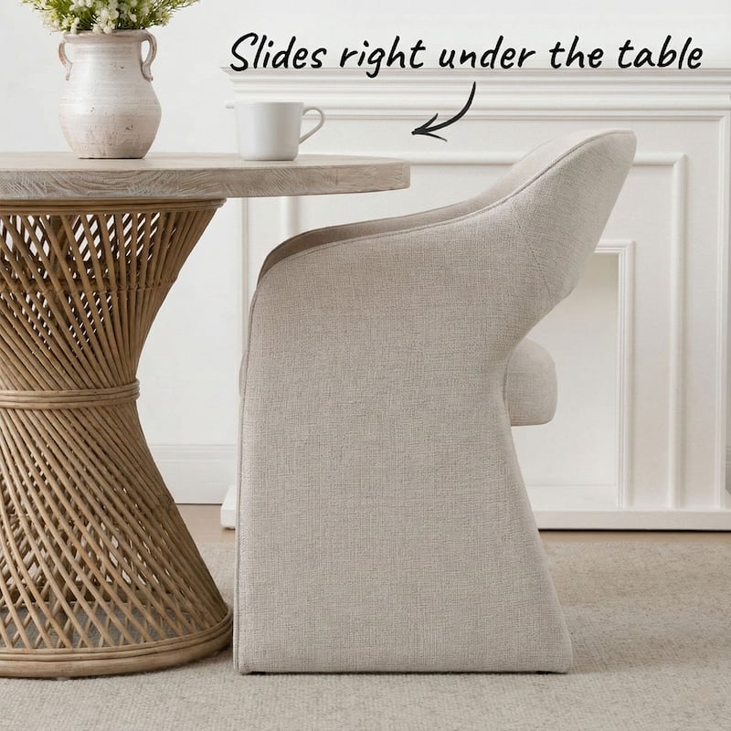 Upholstered Fabric Dining Armchair (Set of 2)