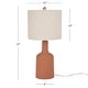 preview thumbnail 3 of 6, Nourison 22" Minimalist Ceramic Table Lamp with Linen Drum Shade