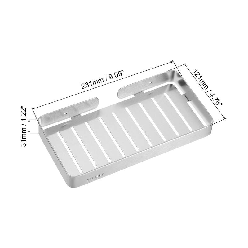 Wall Mounted Soap Dish Holder, 304 Stainless Steel Soap Tray - Brushed Silver