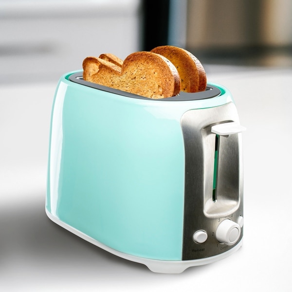 Vintage 2 Slice Cool Touch Extra Wide Slot Toaster in Turquoise Blue