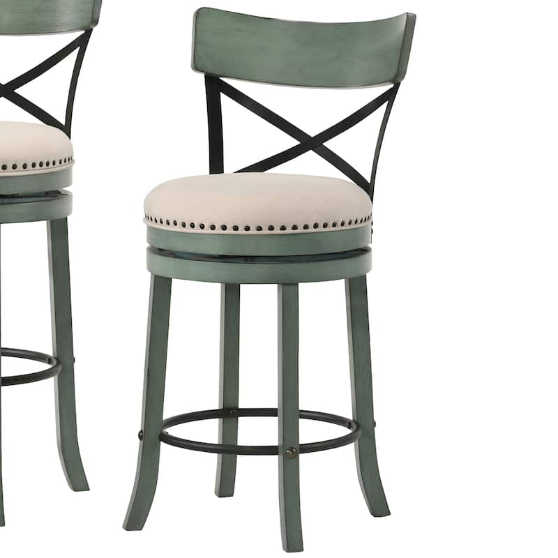 Heidi Modern Farmhouse Swivel Barstools (Set of 2) by Furniture of America