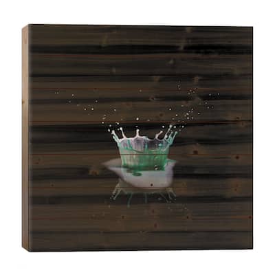 Green Crown Print On Wood by Andreas Stridsberg - Multi-Color