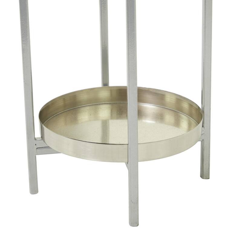 Metal Indoor Outdoor Planter with Removable Stand - Set of 2 Silver, Gold, Black - CosmoLiving by Cosmopolitan