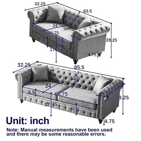 dimension image slide 0 of 6, Chesterfield sofa