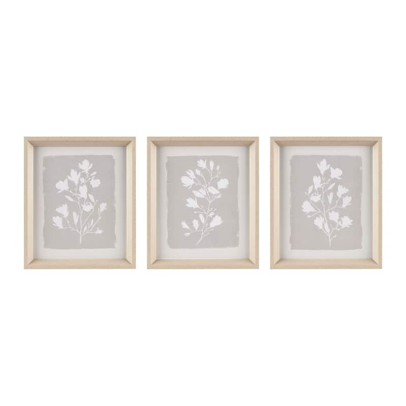 Madison Park Fair Florets 3-piece Framed Glass Wall Art Set